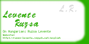 levente ruzsa business card